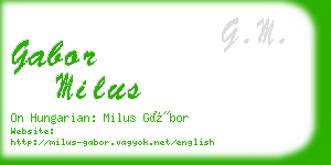 gabor milus business card